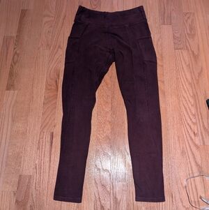 Pact Brand Women's Dark Purple Leggings With Side Pockets - Size Small